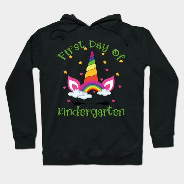 Pretty Unicorn Face | 1st Day of Kindergarten Hoodie by Estrytee